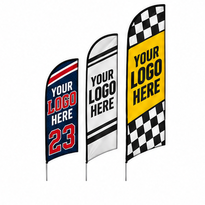 Illustrative custom angled flag mockup